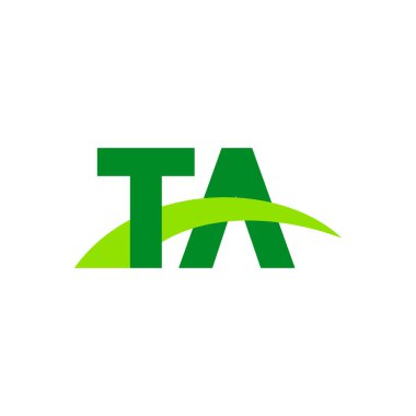 Initial letters logo TA, overlapping linked swoosh grass capital logo concept, eco nature green, vector icon logo template elements for business, company, creative industry