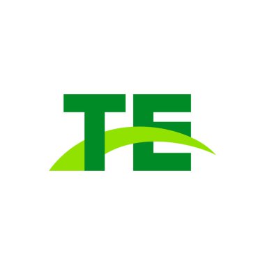 Initial letters logo TE, overlapping linked swoosh grass capital logo concept, eco nature green, vector icon logo template elements for business, company, creative industry