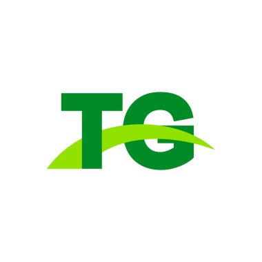Initial letters logo TG, overlapping linked swoosh grass capital logo concept, eco nature green, vector icon logo template elements for business, company, creative industry