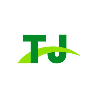 Initial letters logo TJ, overlapping linked swoosh grass capital logo concept, eco nature green, vector icon logo template elements for business, company, creative industry