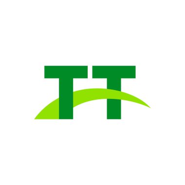 Initial letters logo TT, overlapping linked swoosh grass capital logo concept, eco nature green, vector icon logo template elements for business, company, creative industry