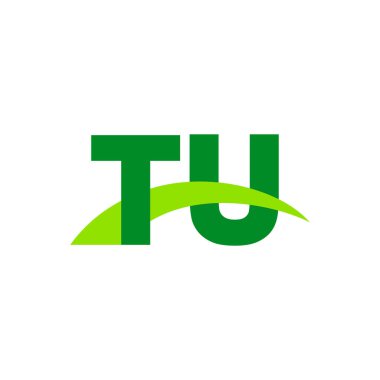 Initial letters logo TU, overlapping linked swoosh grass capital logo concept, eco nature green, vector icon logo template elements for business, company, creative industry