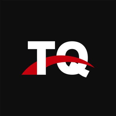 Initial letters logo TQ, overlapping linked swoosh capital logo concept, white red black background, vector icon logo template elements for business, company, creative industry