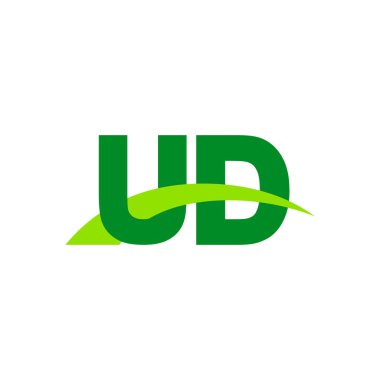 Initial letters logo UD, overlapping linked swoosh grass capital logo concept, eco nature green, vector icon logo template elements for business, company, creative industry