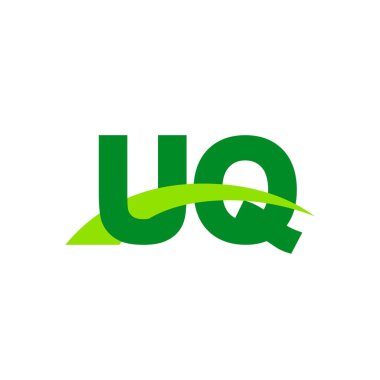 Initial letters logo UQ, overlapping linked swoosh grass capital logo concept, eco nature green, vector icon logo template elements for business, company, creative industry