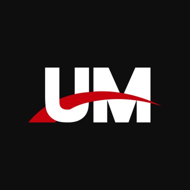 Initial letters logo UM, overlapping linked swoosh capital logo concept, white red black background, vector icon logo template elements for business, company, creative industry