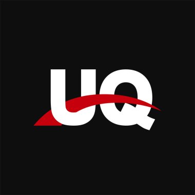 Initial letters logo UQ, overlapping linked swoosh capital logo concept, white red black background, vector icon logo template elements for business, company, creative industry
