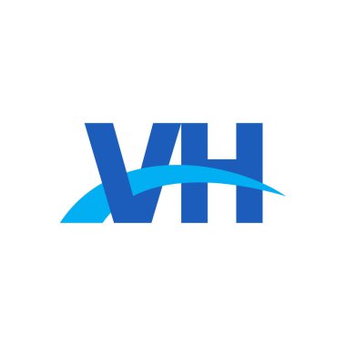 Initial letters logo VH, overlapping linked swoosh capital logo concept, blue, vector icon logo template elements for business, company, creative industry