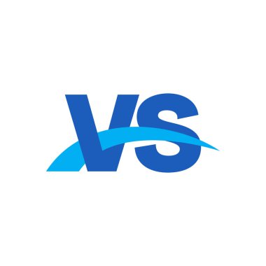 Initial letters logo VS, overlapping linked swoosh capital logo concept, blue, vector icon logo template elements for business, company, creative industry