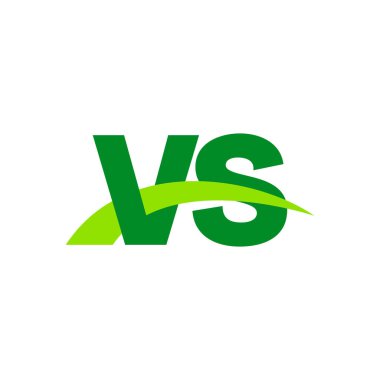 Initial letters logo VS, overlapping linked swoosh grass capital logo concept, eco nature green, vector icon logo template elements for business, company, creative industry