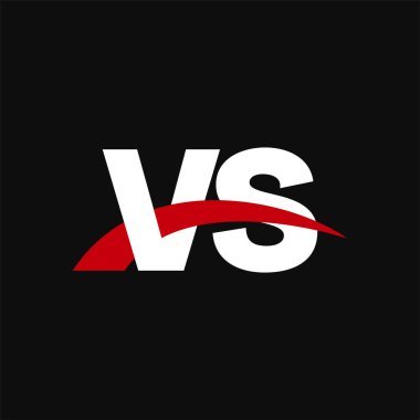 Initial letters logo VS, overlapping linked swoosh capital logo concept, white red black background, vector icon logo template elements for business, company, creative industry