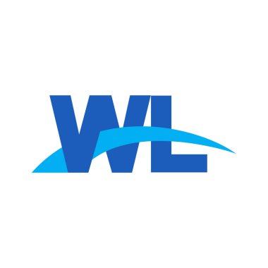 Initial letters logo WL, overlapping linked swoosh capital logo concept, blue, vector icon logo template elements for business, company, creative industry