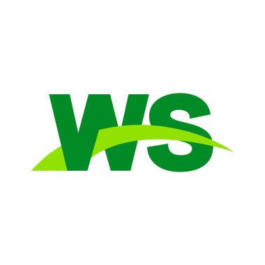Initial letters logo WS, overlapping linked swoosh grass capital logo concept, eco nature green, vector icon logo template elements for business, company, creative industry