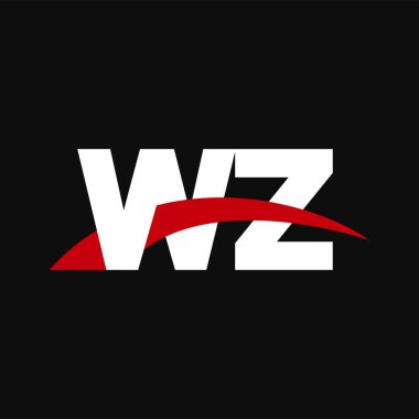 Initial letters logo WZ, overlapping linked swoosh capital logo concept, white red black background, vector icon logo template elements for business, company, creative industry