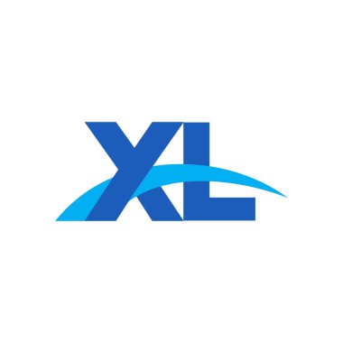 Initial letters logo XL, overlapping linked swoosh capital logo concept, blue, vector icon logo template elements for business, company, creative industry