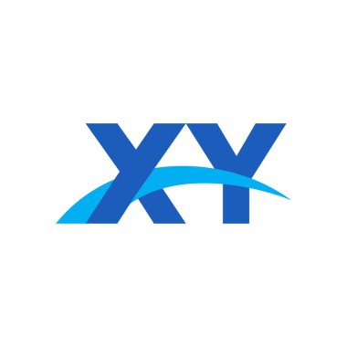 Initial letters logo XY, overlapping linked swoosh capital logo concept, blue, vector icon logo template elements for business, company, creative industry