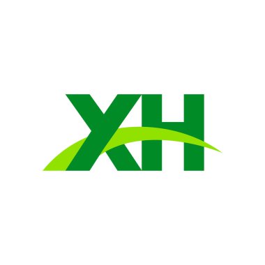 Initial letters logo XH, overlapping linked swoosh grass capital logo concept, eco nature green, vector icon logo template elements for business, company, creative industry