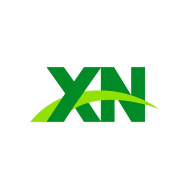 Initial letters logo XN, overlapping linked swoosh grass capital logo concept, eco nature green, vector icon logo template elements for business, company, creative industry
