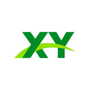 Initial letters logo XY, overlapping linked swoosh grass capital logo concept, eco nature green, vector icon logo template elements for business, company, creative industry