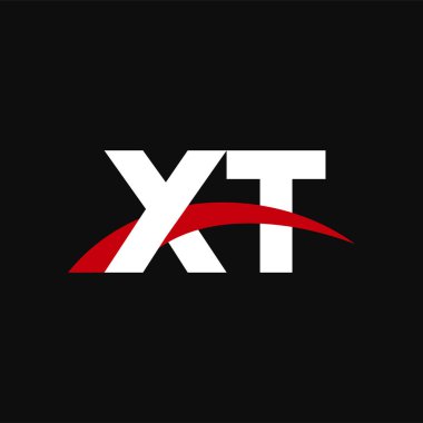 Initial letters logo XT, overlapping linked swoosh capital logo concept, white red black background, vector icon logo template elements for business, company, creative industry