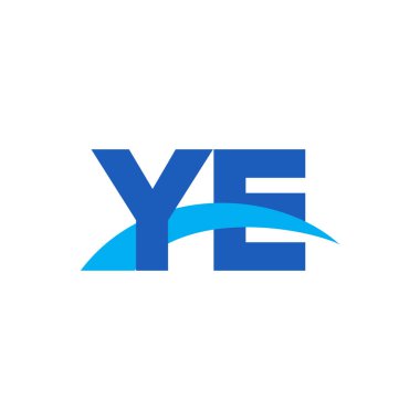 Initial letters logo YE, overlapping linked swoosh capital logo concept, blue, vector icon logo template elements for business, company, creative industry