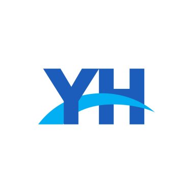 Initial letters logo YH, overlapping linked swoosh capital logo concept, blue, vector icon logo template elements for business, company, creative industry