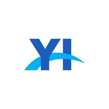 Initial letters logo YI, overlapping linked swoosh capital logo concept, blue, vector icon logo template elements for business, company, creative industry
