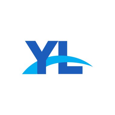 Initial letters logo YL, overlapping linked swoosh capital logo concept, blue, vector icon logo template elements for business, company, creative industry