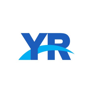 Initial letters logo YR, overlapping linked swoosh capital logo concept, blue, vector icon logo template elements for business, company, creative industry