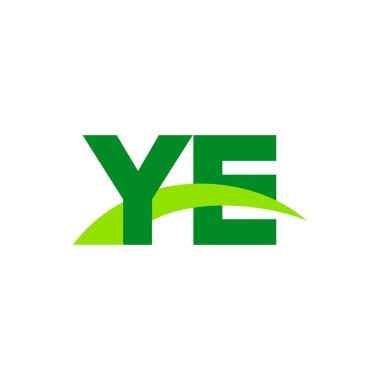 Initial letters logo YE, overlapping linked swoosh grass capital logo concept, eco nature green, vector icon logo template elements for business, company, creative industry
