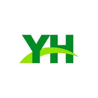 Initial letters logo YH, overlapping linked swoosh grass capital logo concept, eco nature green, vector icon logo template elements for business, company, creative industry