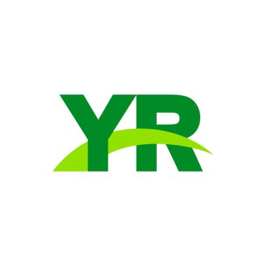 Initial letters logo YR, overlapping linked swoosh grass capital logo concept, eco nature green, vector icon logo template elements for business, company, creative industry