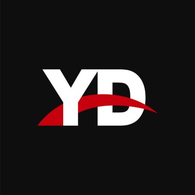Initial letters logo YD, overlapping linked swoosh capital logo concept, white red black background, vector icon logo template elements for business, company, creative industry