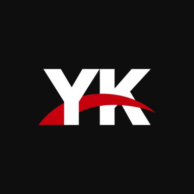 Initial letters logo YK, overlapping linked swoosh capital logo concept, white red black background, vector icon logo template elements for business, company, creative industry