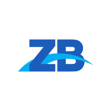 Initial letters logo ZB, overlapping linked swoosh capital logo concept, blue, vector icon logo template elements for business, company, creative industry