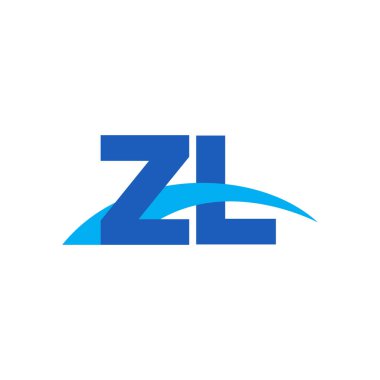 Initial letters logo ZL, overlapping linked swoosh capital logo concept, blue, vector icon logo template elements for business, company, creative industry