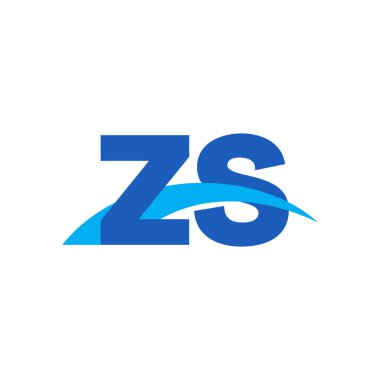Initial letters logo ZS, overlapping linked swoosh capital logo concept, blue, vector icon logo template elements for business, company, creative industry