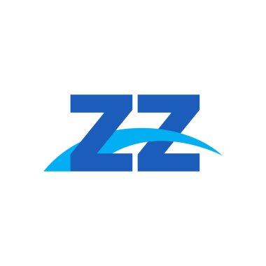 Initial letters logo ZZ, overlapping linked swoosh capital logo concept, blue, vector icon logo template elements for business, company, creative industry