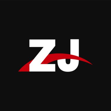 Initial letters logo ZJ, overlapping linked swoosh capital logo concept, white red black background, vector icon logo template elements for business, company, creative industry