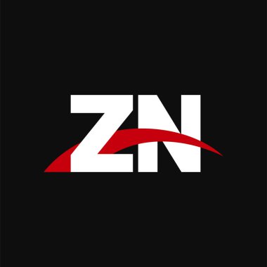 Initial letters logo ZN, overlapping linked swoosh capital logo concept, white red black background, vector icon logo template elements for business, company, creative industry