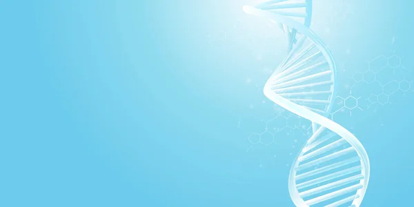 DNA double helix model on a light blue background. — Stock Vector