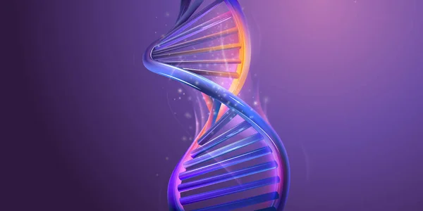 Dobbel spiralstruktur i abstrakt DNA-modell. – stockvektor