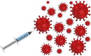 COVID-19 (Coronavirus) için resimleme aşısı. COVID-19 aşısı virüsü yok ediyor