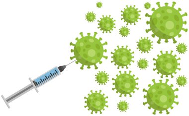 COVID-19 (Coronavirus) için resimleme aşısı. COVID-19 aşısı virüsü yok ediyor