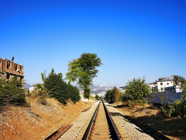 stock image railway tracks in the city of thailand