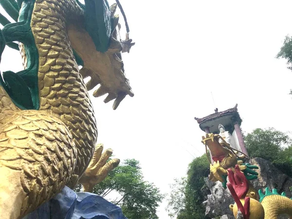 the beautiful dragon statue in the park