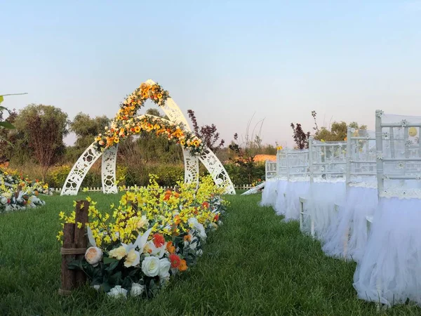 beautiful wedding bouquet of flowers and plants