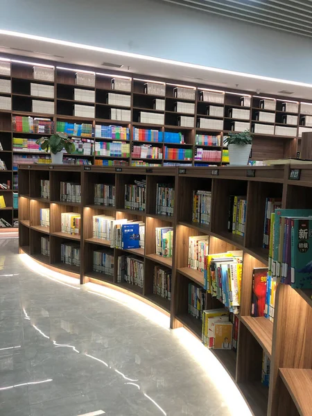 library interior with books and bookshelf