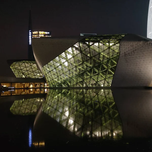 Cidade Edifício Mais Poluído Noite — Fotografia de Stock