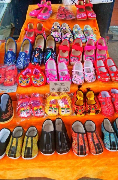 colorful shoes for sale in the store